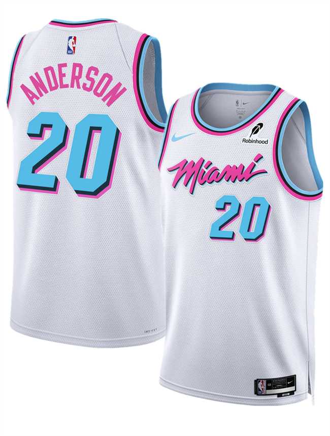 Mens Miami Heat #20 Kyle Anderson White 2025 City Edition Stitched Jersey Dzhi->miami heat->NBA Jersey